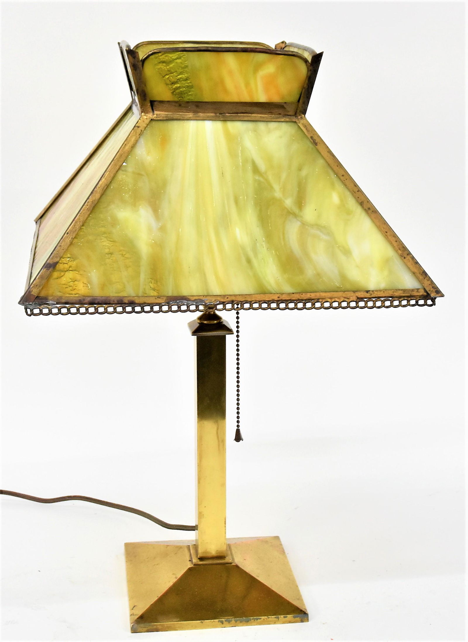Bradley & Hubbard Slag Glass Table Lamp (1 of 5)