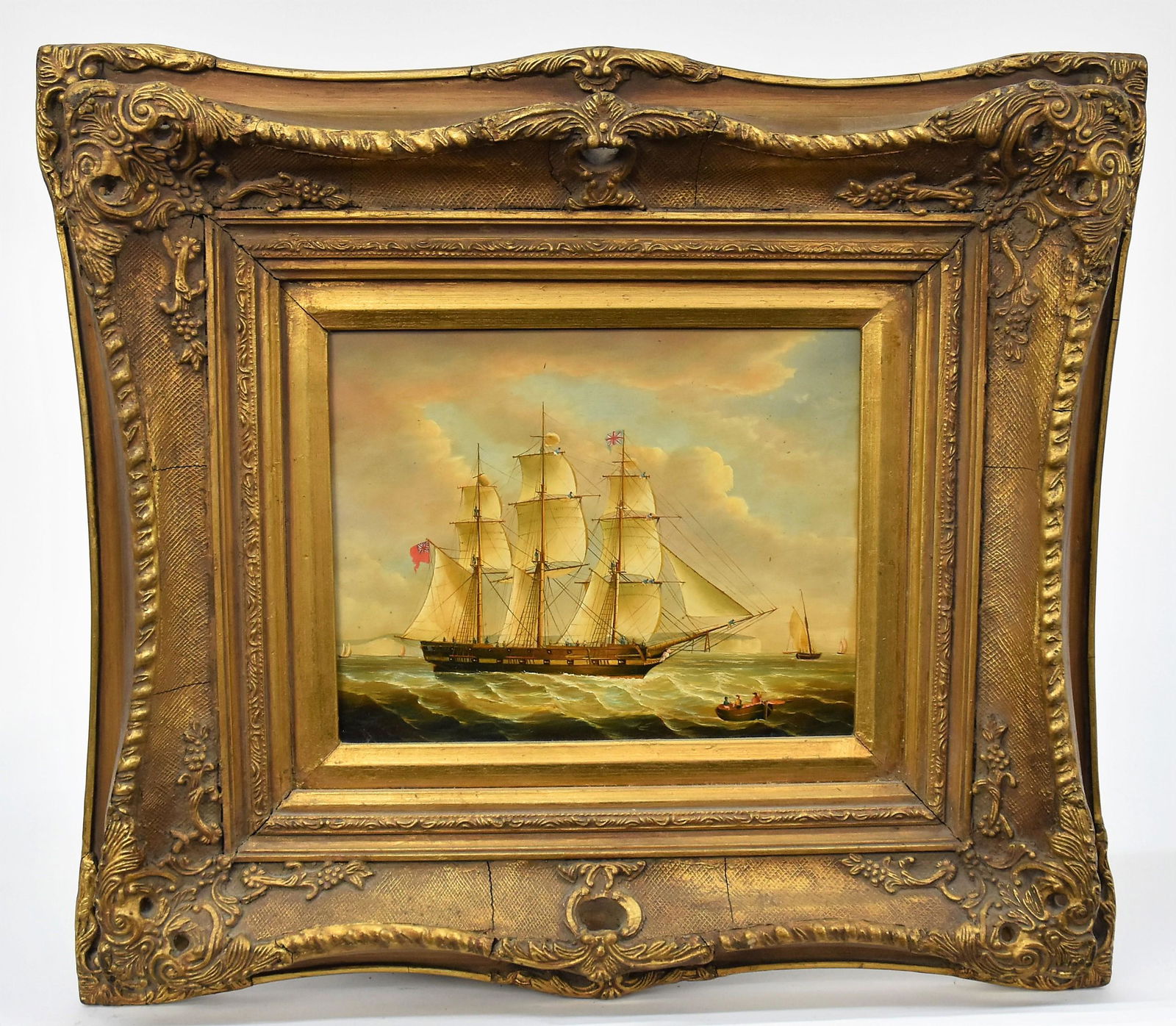 Oil On Panel British War Ship (1 of 4)