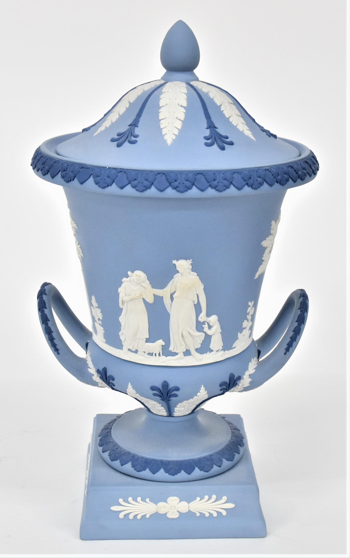Three Color Wedgwood Jasper Footed Urn (1 of 5)