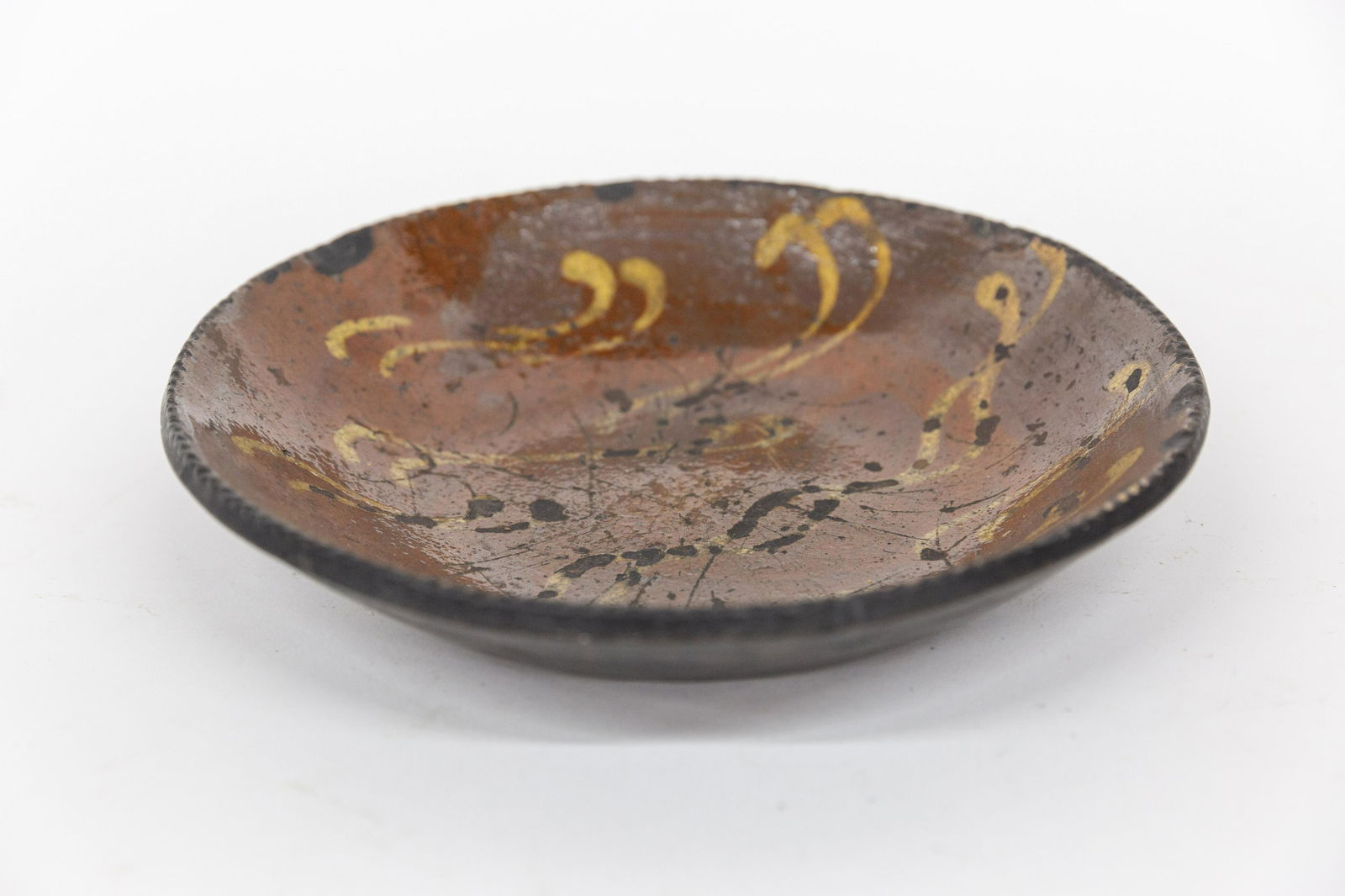 American Decorate Redware Pie Plate (1 of 6)