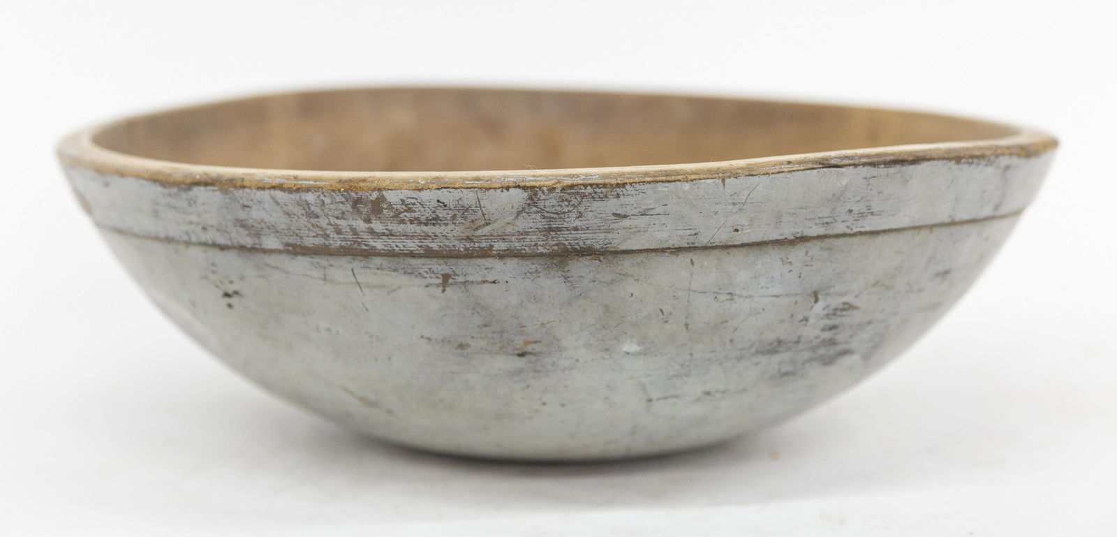 Blue Painted Turned Wood Bowl (1 of 5)