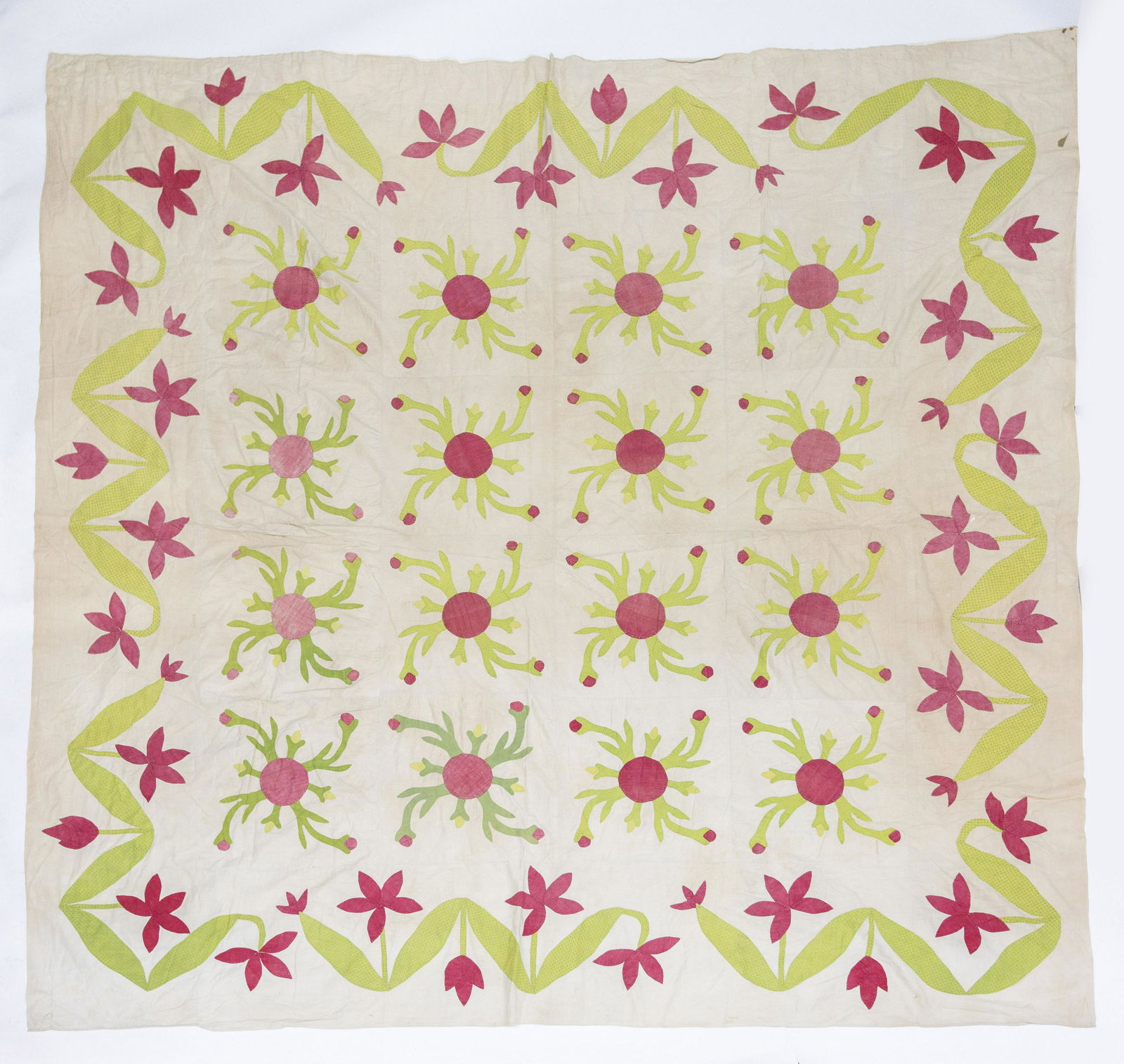 Early Appliqued Quilt Top (1 of 9)