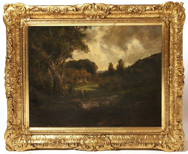 WILLIAM KEITH (CALIFORNIA) OIL PAINTING: William Keith (California, 1838-1911) 20" x 26" oil on canvas landscape painting. Signed lower left "W. Keith". Well listed artist. He became the leading Northern California landscape artist. He becam