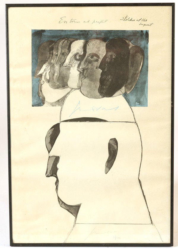 JOSE LUIS CUEVAS (MEXICAN) LITHOGRAPH: Jose Luis Cuevas (Mexican, 1933--) 21 1/2" x 14 1/2" lithograph; pencil signed "Cuevas" and numbered 10/300 lower center. Well listed artist. Good condition.