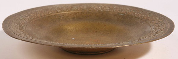 TIFFANY BRONZE DORE BOWL: In Moorish pattern, unsigned. 9" diameter. Worn finish.