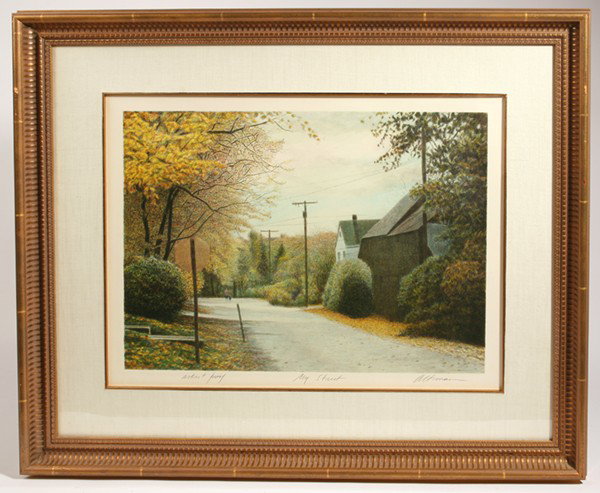 HAROLD ALTMAN (PENNSYLVANIA/FRANCE) ARTIST PROOF L: Harold Altman (Pennsylvania/France, 1924-2003) sight 27 1/2" x 20" artist proof lithograph titled "My Street" in pencil lower center. Signed in pencil "Altman" lower right, "Artist Proof" with blind s