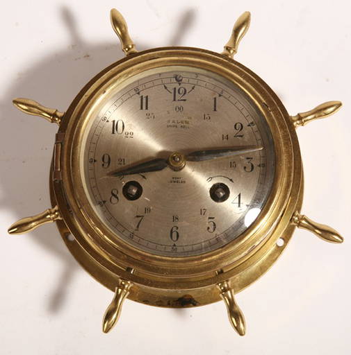 Salem Ships Bells Brass Clock
