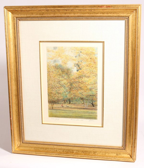 HAROLD ALTMAN (PENNSYLVANIA) ARTISTS PROOF LITHOGR: Harold Altman (Pennsylvania/France, 1924-2003) sight 11" x 15" artist proof lithograph titled "Conversation 1988" in pencil lower center. Signed in pencil "Altman" lower right and "Artist Proof" with 