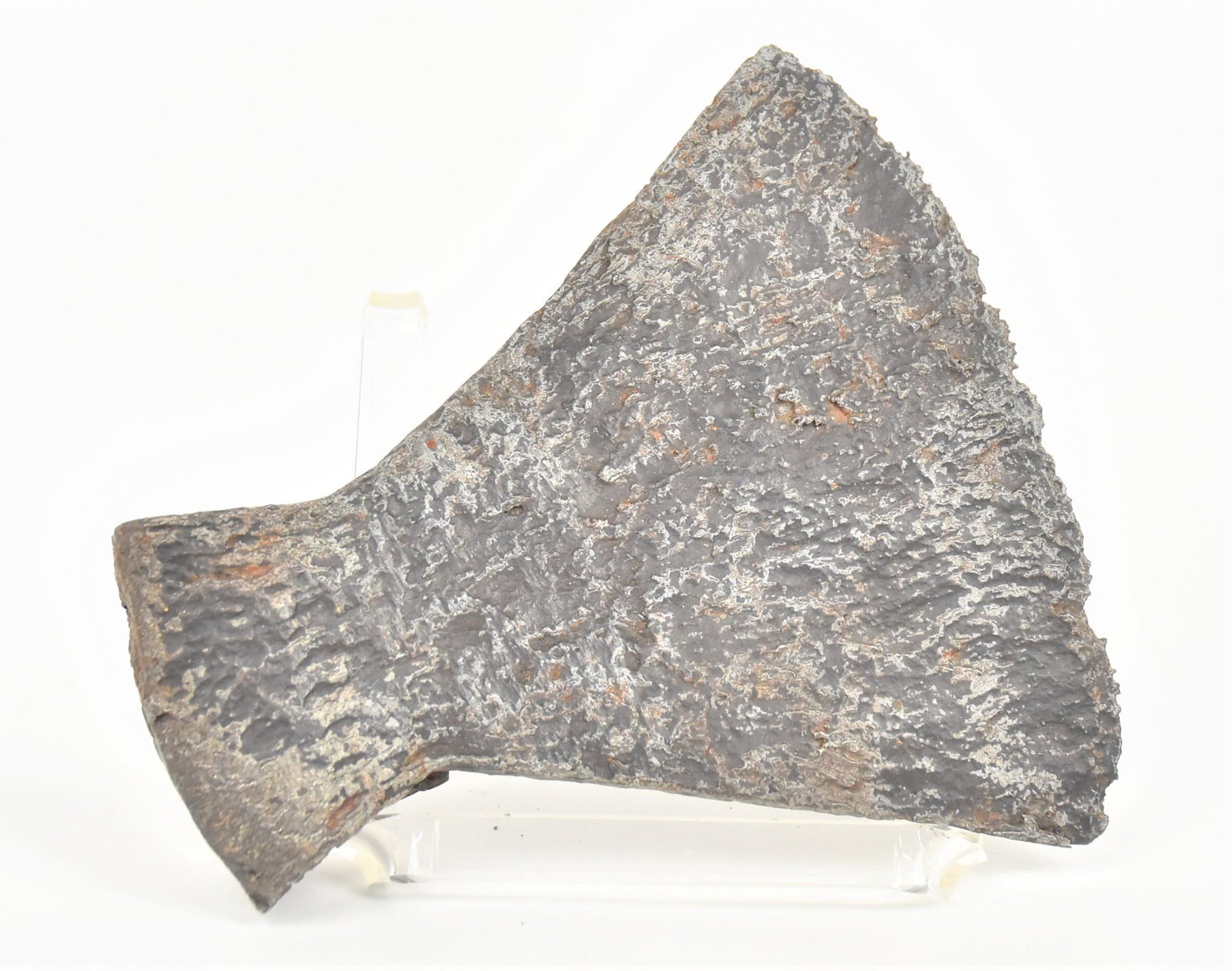 Revolutionary War Axe: Wrought iron and found in British Army campsite near Cowpens battlefield, Spartanburg, North Carolina. Battle of Cowpens was fought in 1781. Axe is 6 12" long x 6 1/8" high. Condition heavy pitting re
