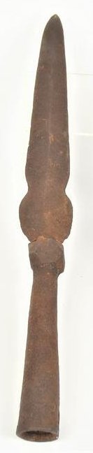 American Revolutionary War Lance Head: Found in the bank of a creek in Berkly County, South Carolina, near Biggin Hill Church Battlefield. The church was used by retreating British troops in 1781 as a depot, and burned by them with their s
