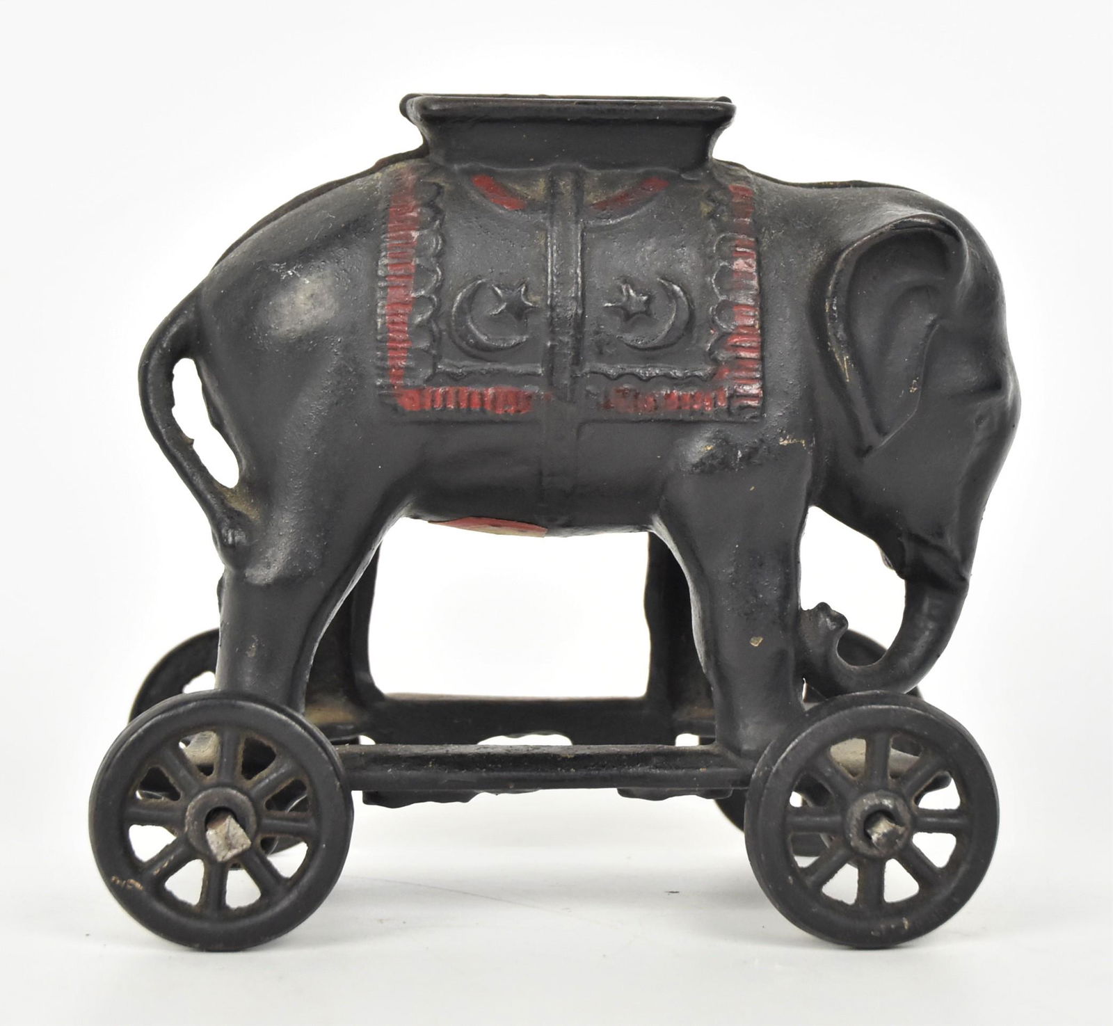 Cast Iron Elephant on Wheels Bank (1 of 3)
