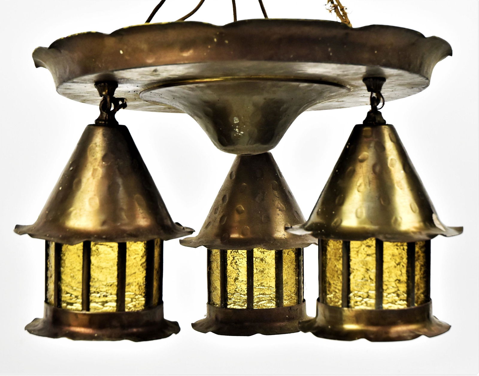 Arts and Crafts Copper Hanging Ceiling Light (1 of 3)