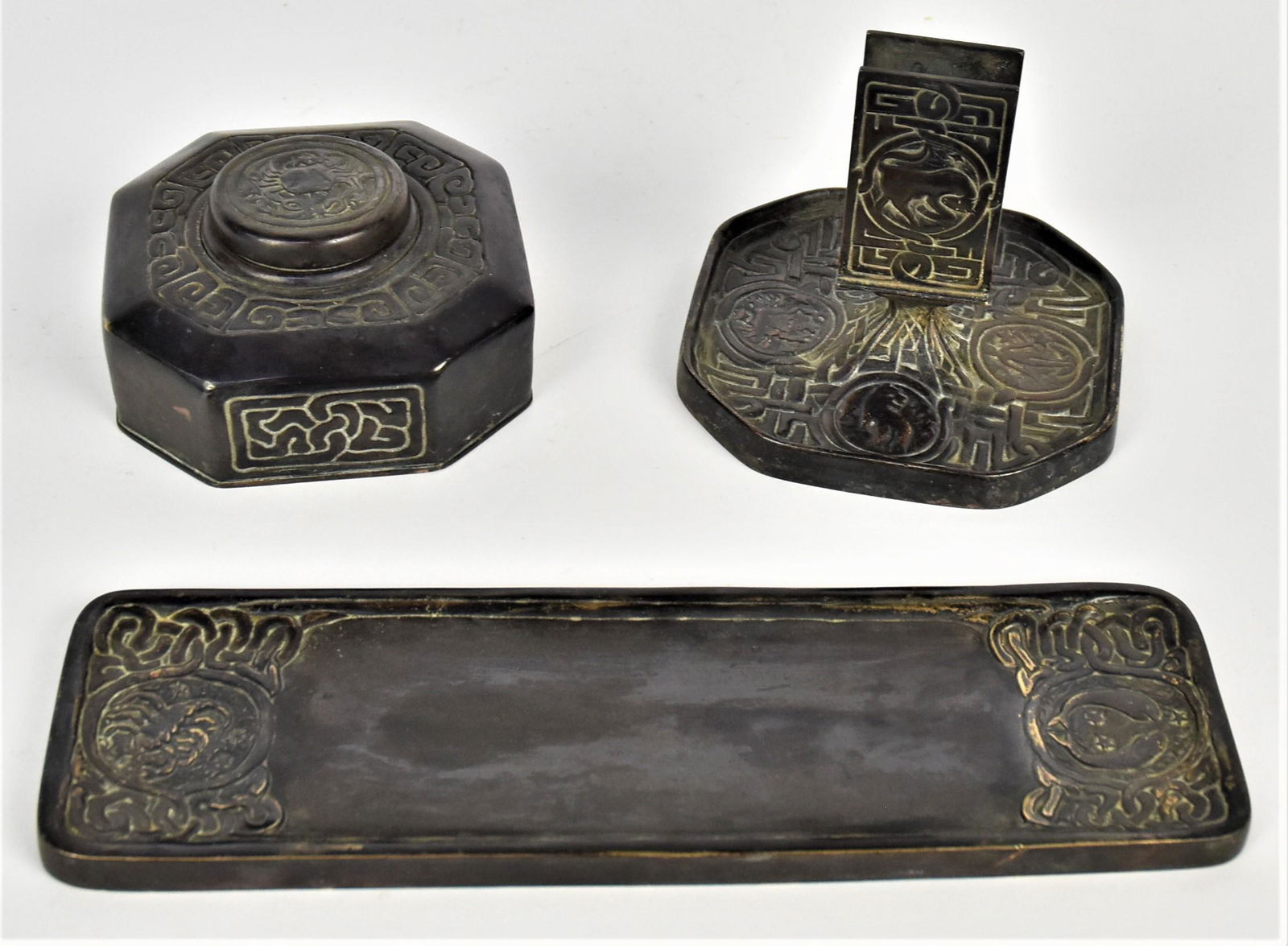 Three Tiffany Studios Zodiac Desk Accessories (1 of 15)