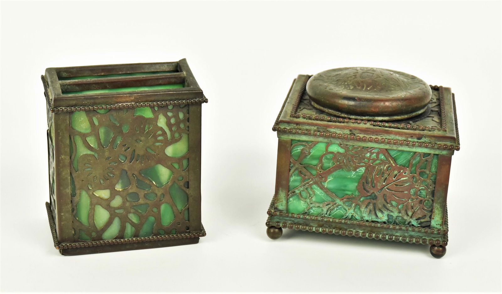 Two Tiffany Studios Grapevine Desk Accessories (1 of 11)