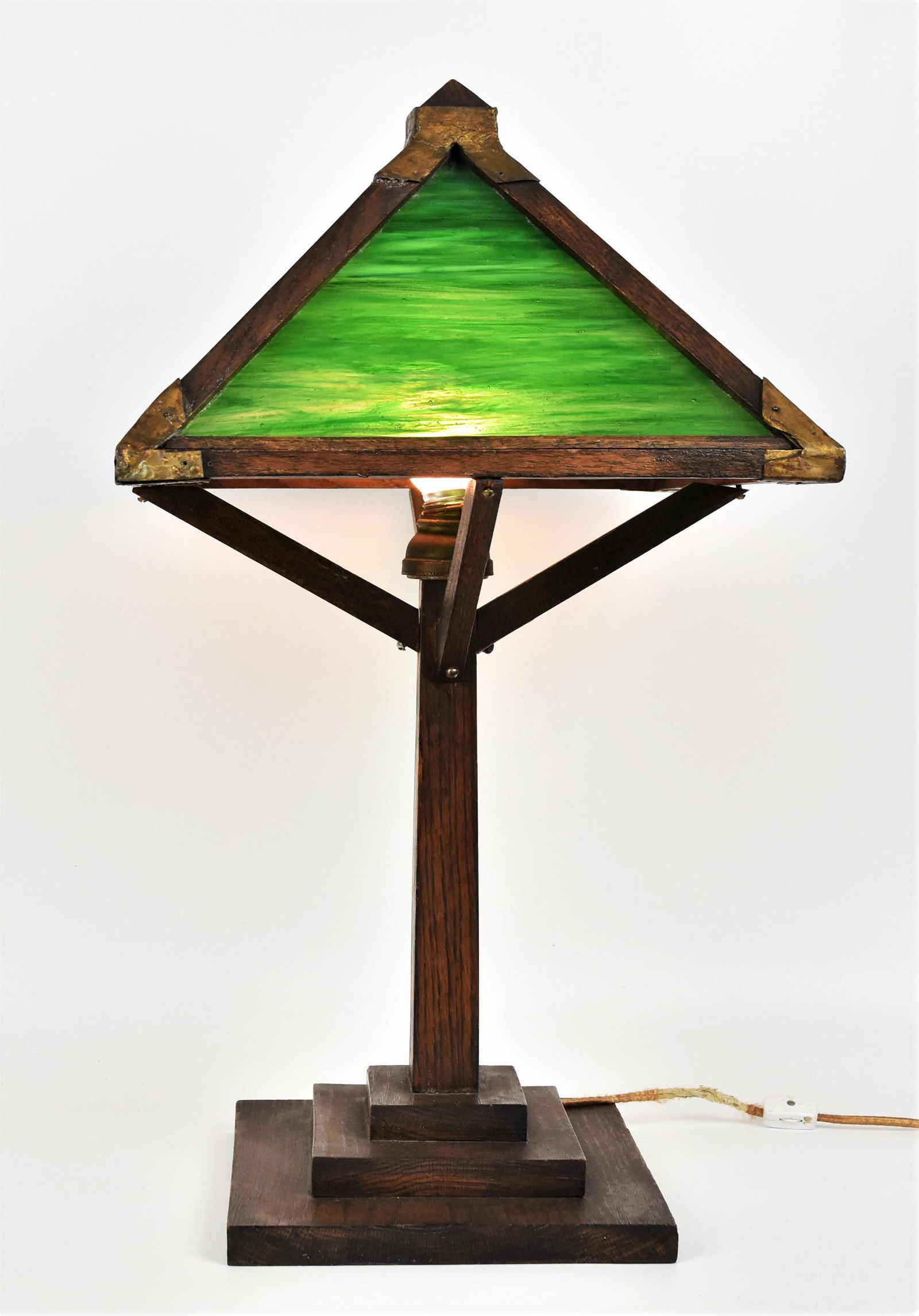 Oak Arts and Crafts Mission Lamp (1 of 9)