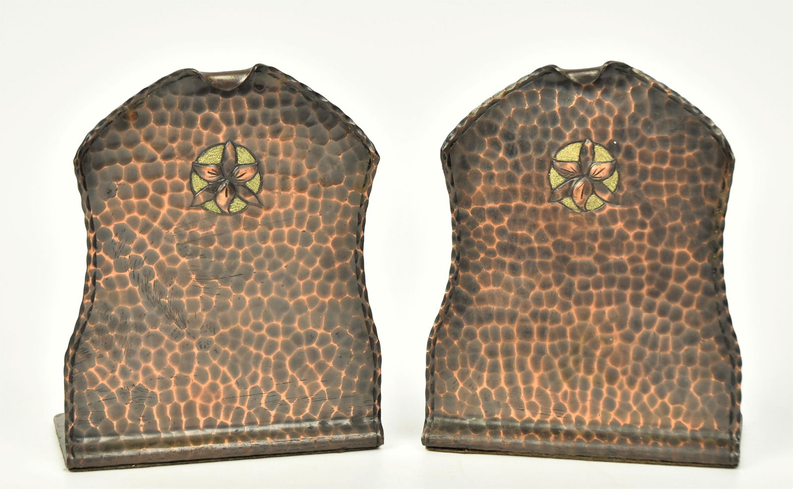 Pair of Hand Hammered Copper Bookends (1 of 4)