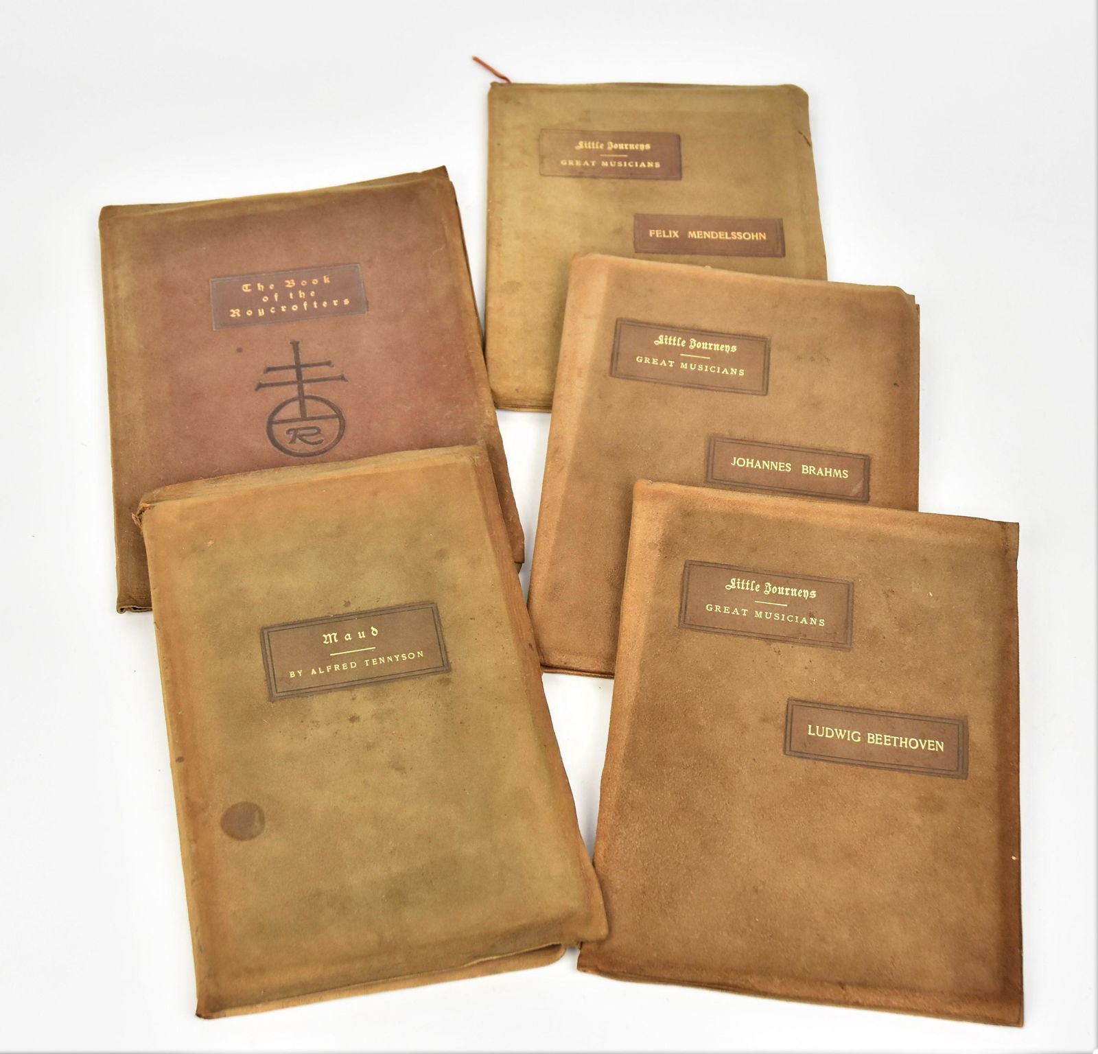 Five Roycroft Leather Covered Books (1 of 10)