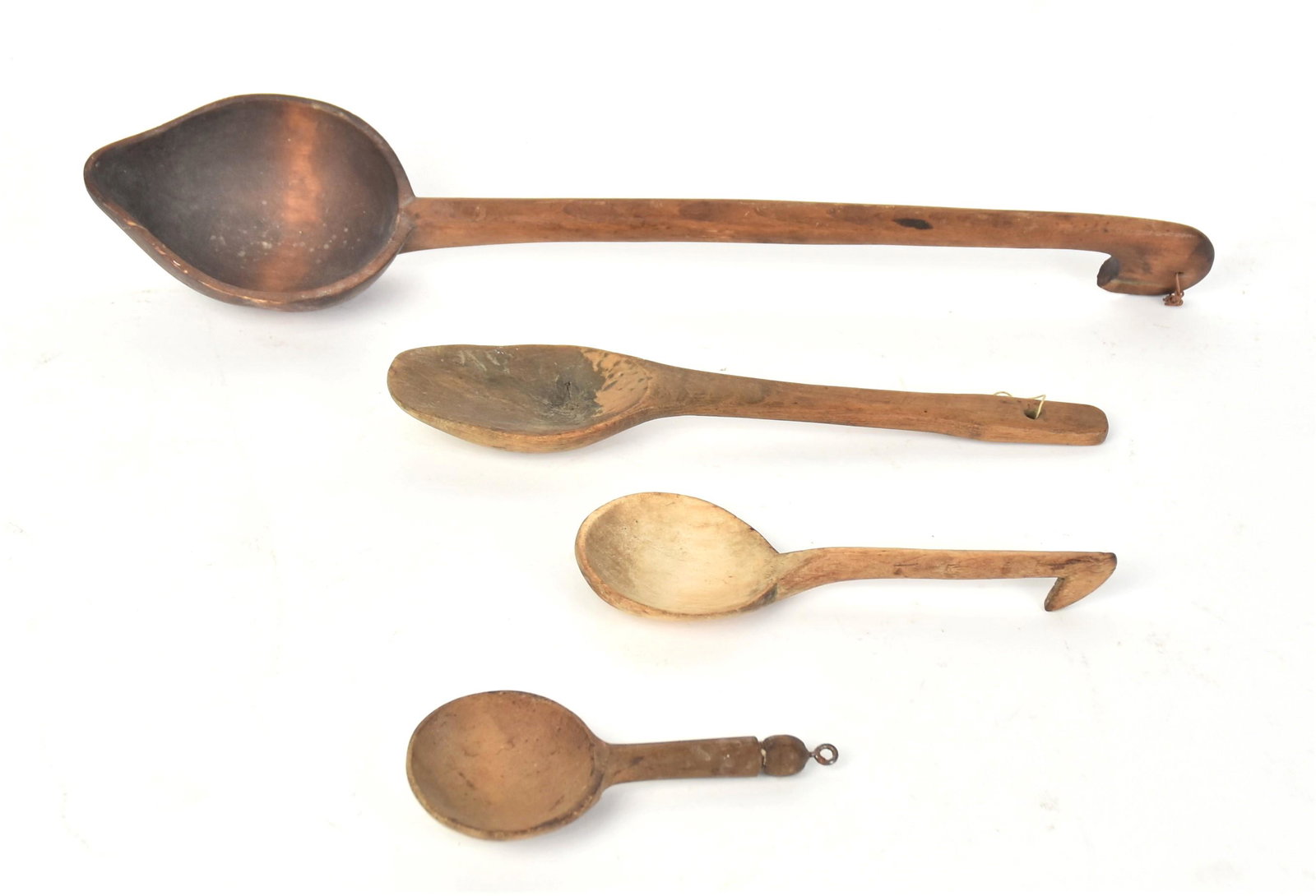 Four Early Wood Ladles & Spoons (1 of 5)