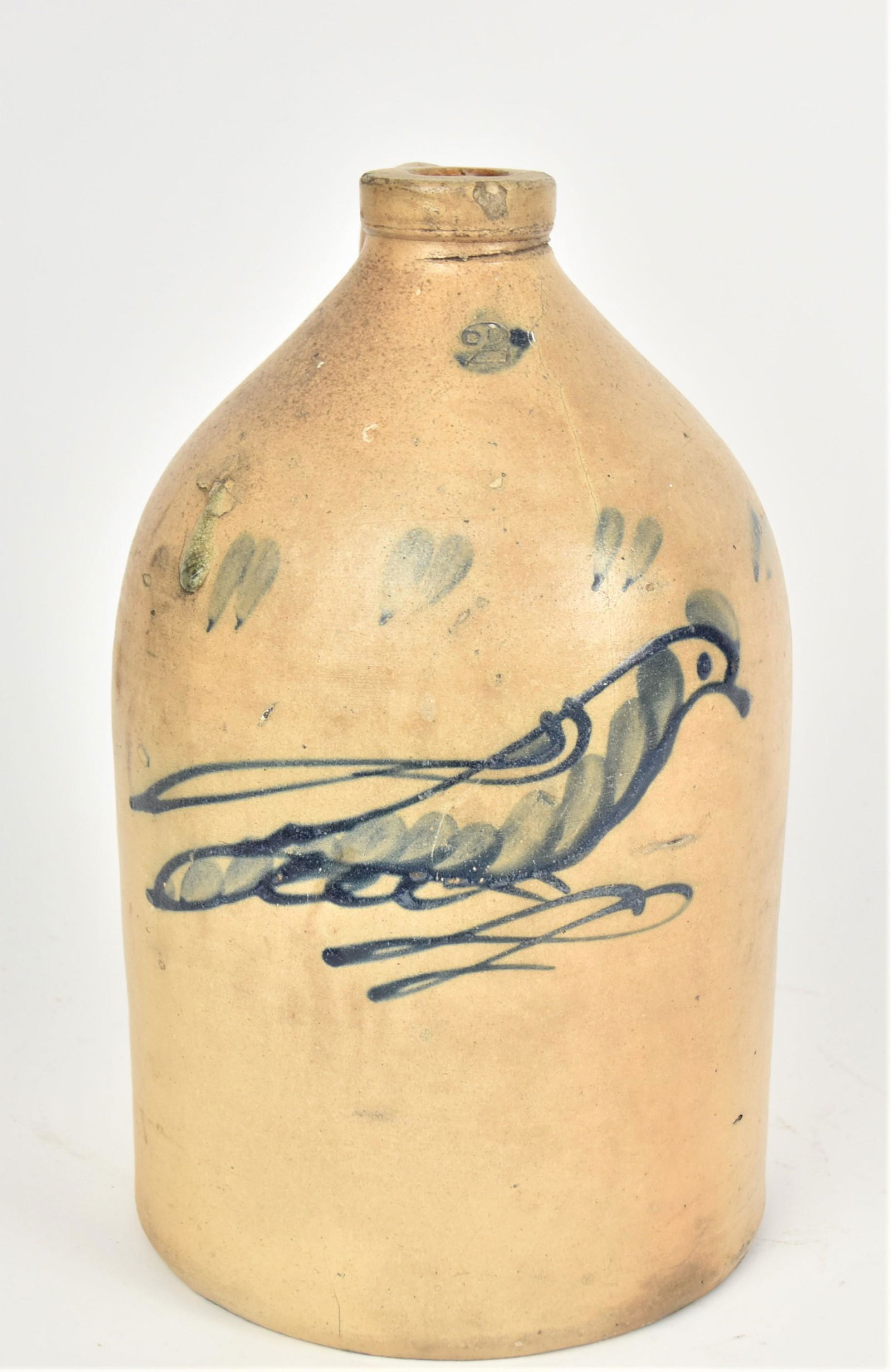 Decorated Stoneware Jug with Bird (1 of 5)