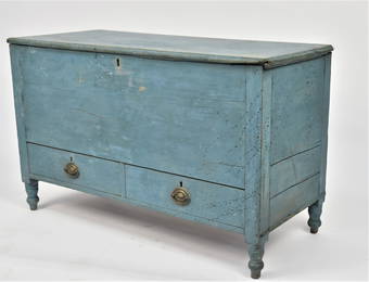 Blue Painted Blanket Chest