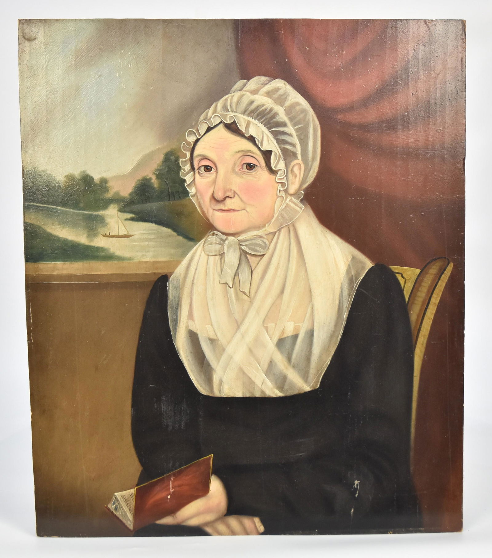 Folk Art Portrait on Wood Panel (1 of 5)