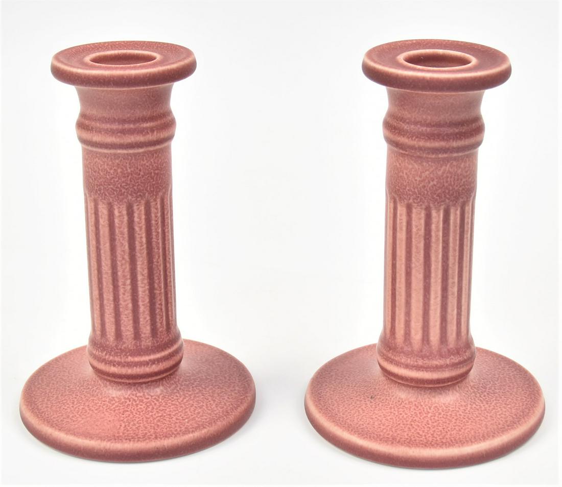 Pair Rookwood Pottery Candlesticks (1 of 4)