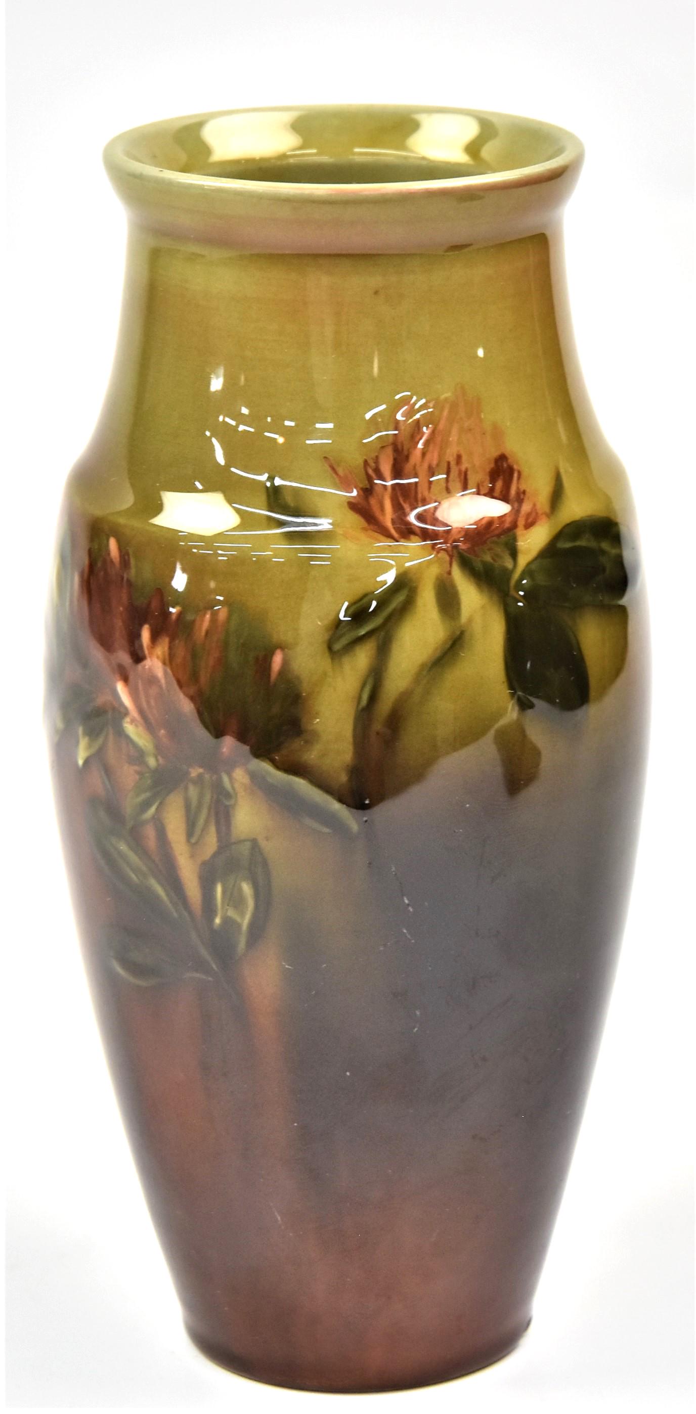 Rookwod Pottery Standard Glaze Vase: Artist signed by Sara A. Tooley, dated 1890, shape number 538E, thrown by Henry Yelland on sage green clay body, 3" diameter x 7" high. Condition Fine.