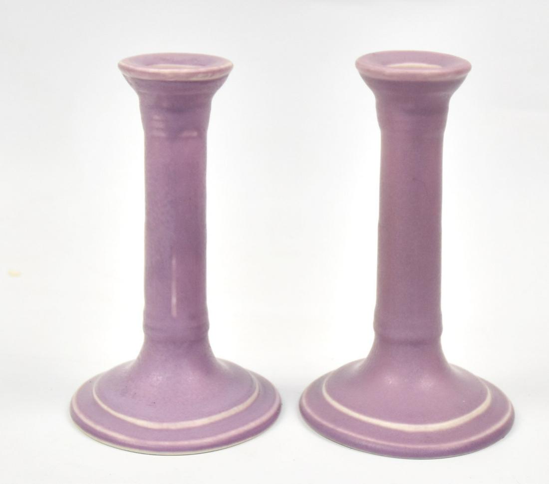 Pair Rookwood Pottery Candlesticks (1 of 4)