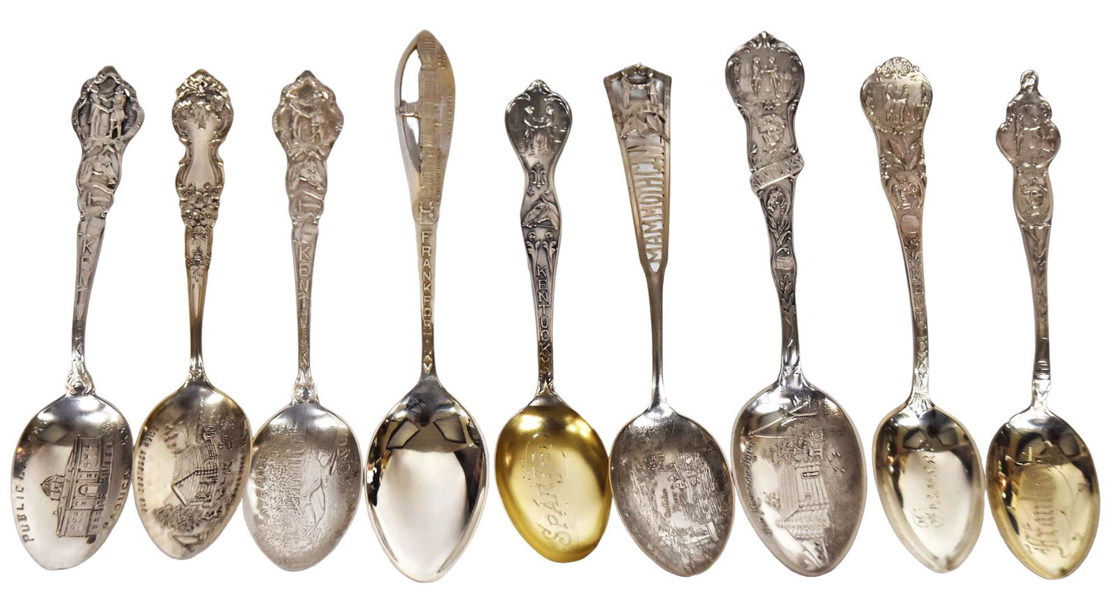 Nine Sterling Kentucky Souvenir Spoons (1 of 9)