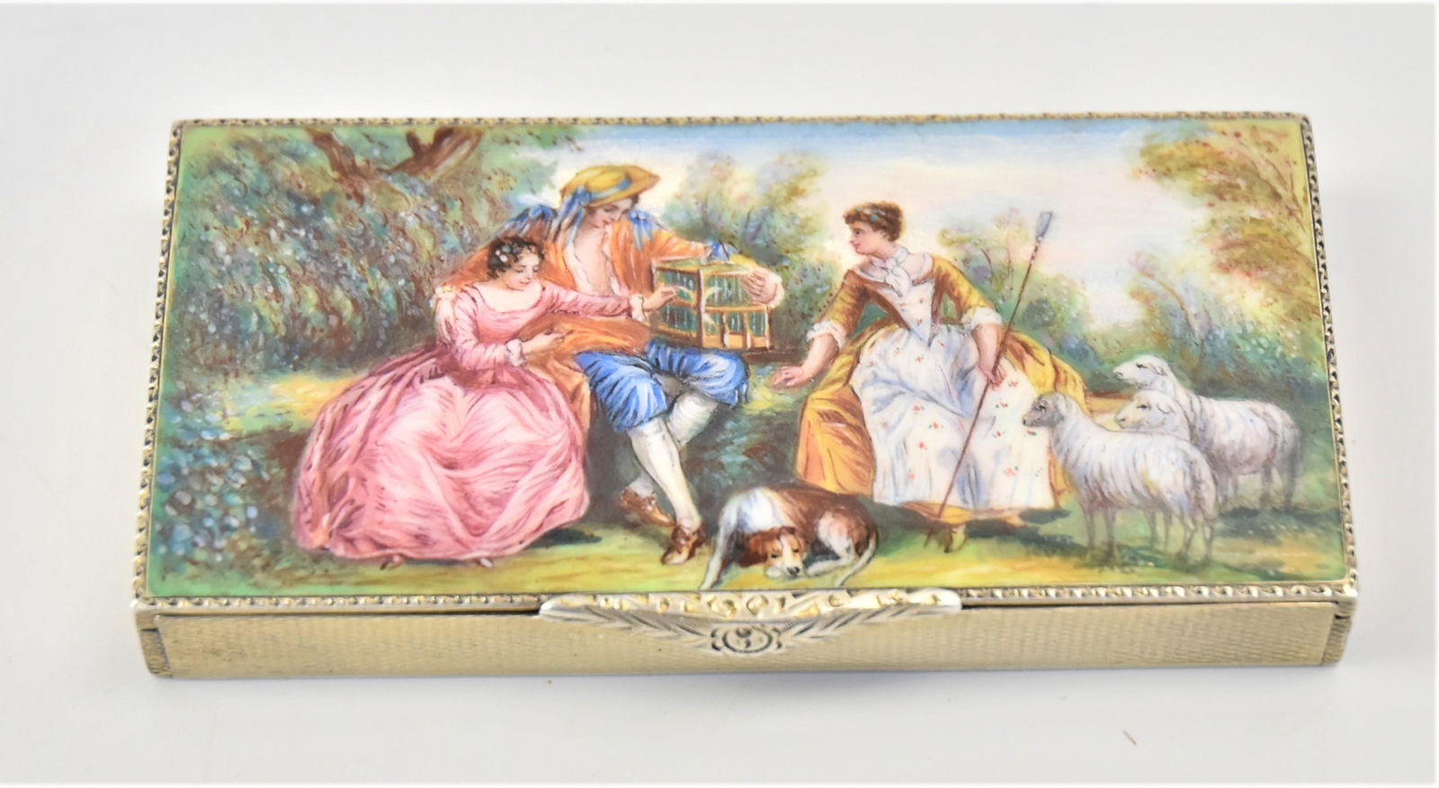 German Fine Silver Enameled Compact (1 of 5)