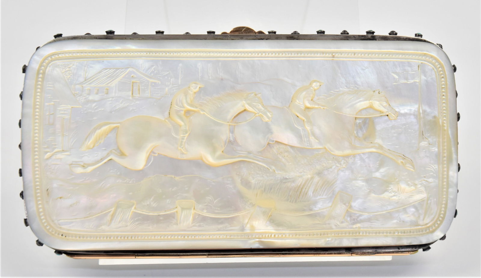 Carved MOP & Silver Cigar Case (1 of 7)