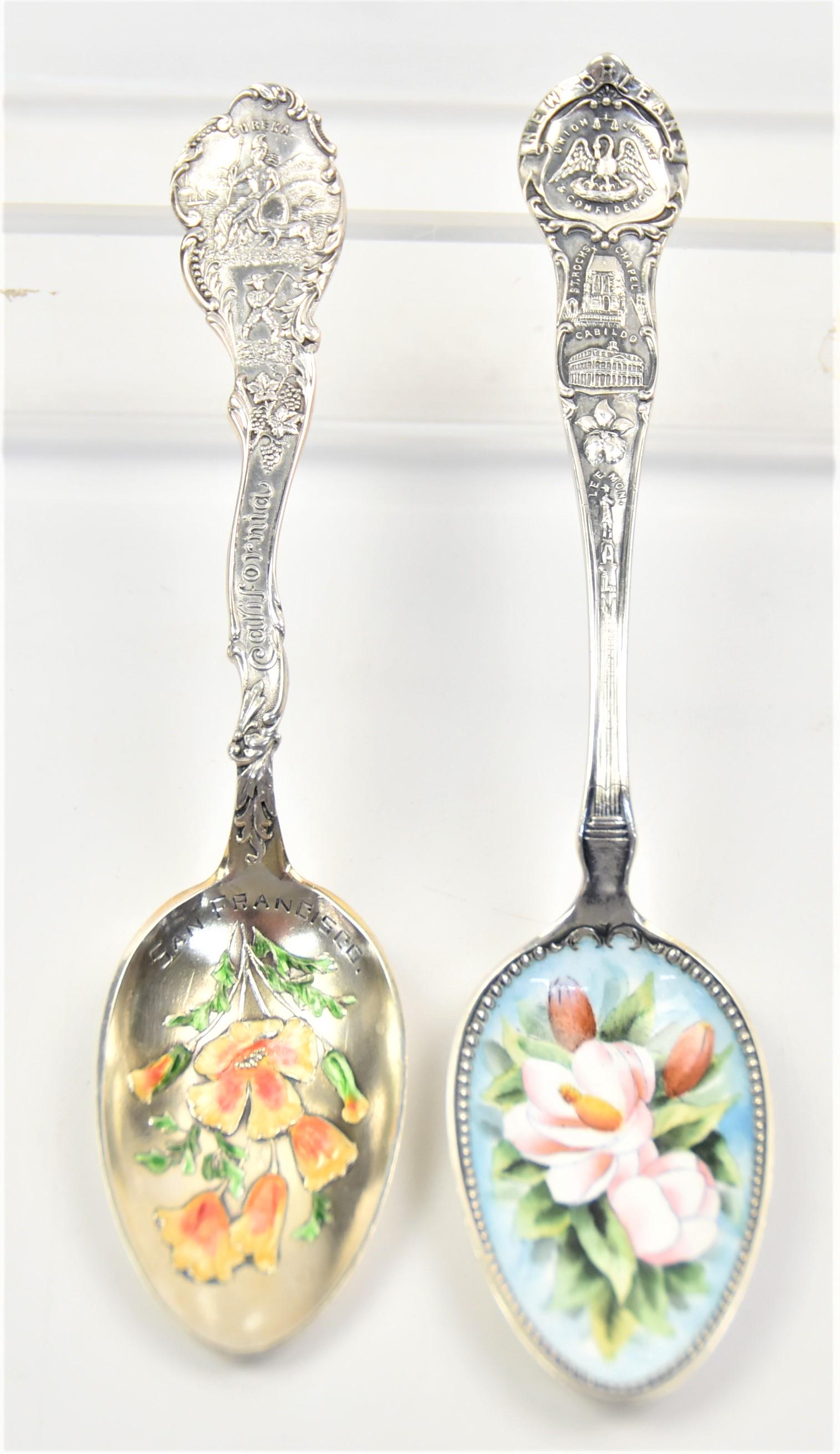 Two Enameled Sterling Souvenir Spoons (1 of 9)