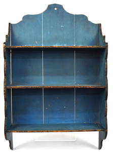 Blue Painted Hanging Shelf