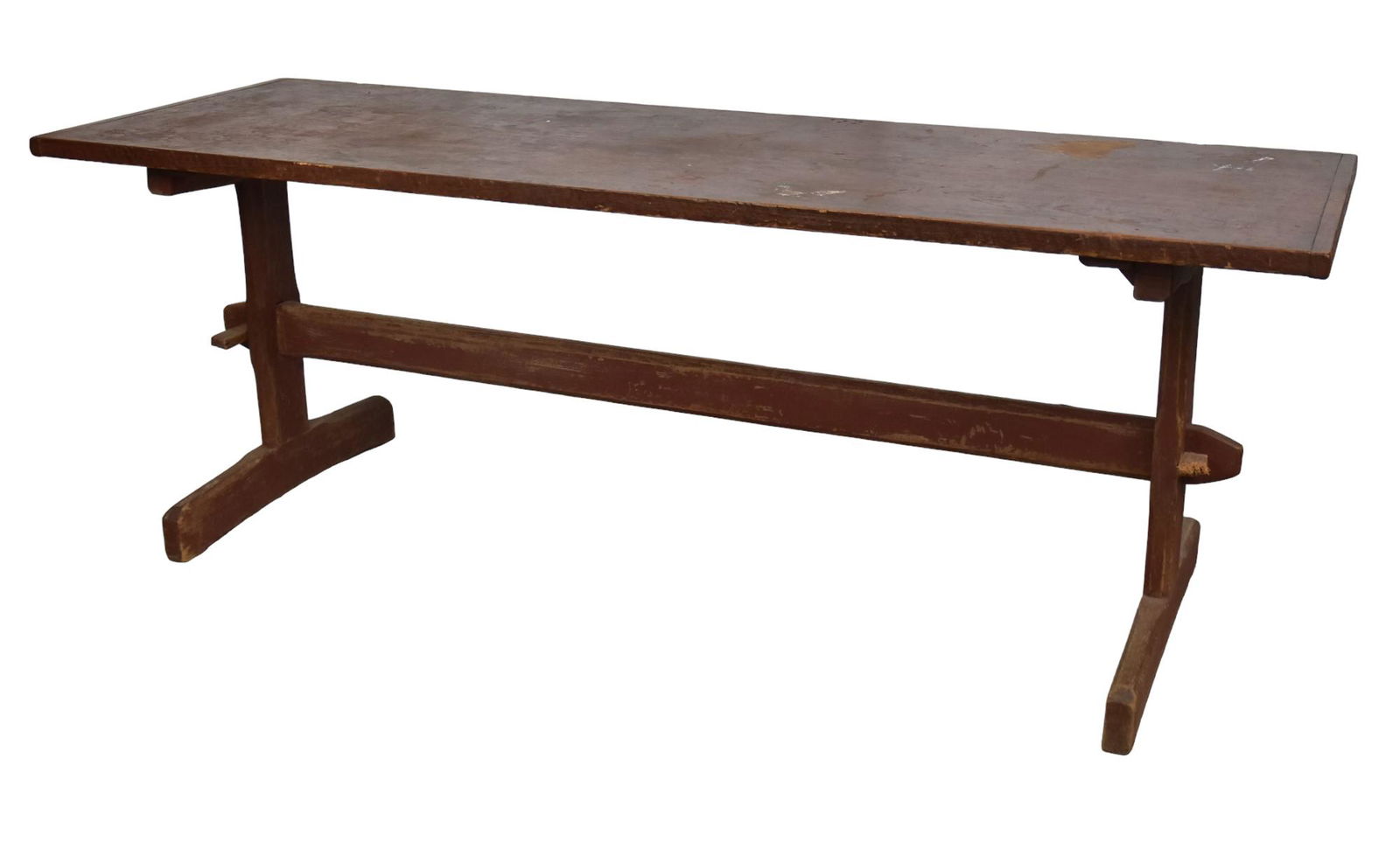 Early Red Painted Trestle Table (1 of 8)