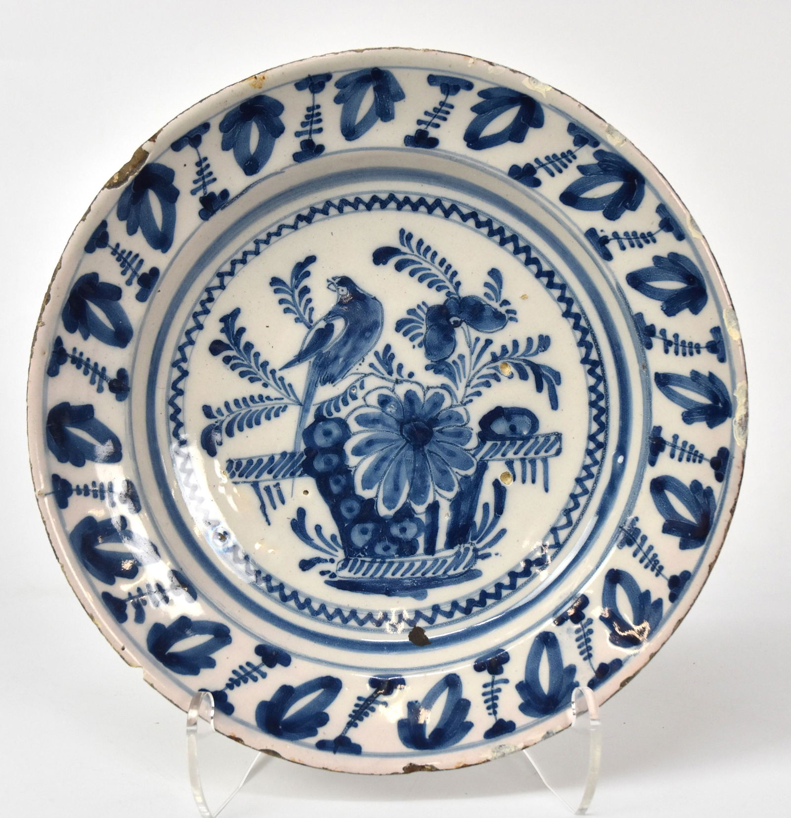 English Tin Glazed Earthenware Plate (1 of 4)