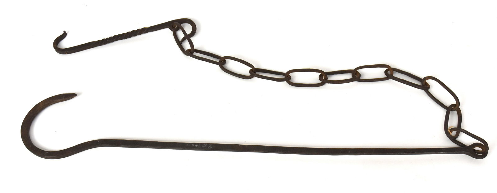Early Wrought Iron Fireplace Hook & Chain (1 of 3)