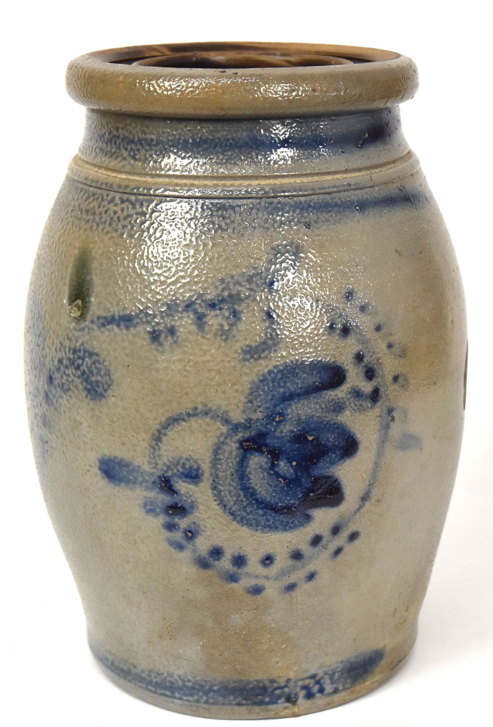 Blue Decorated Stoneware PA. Jar (1 of 5)