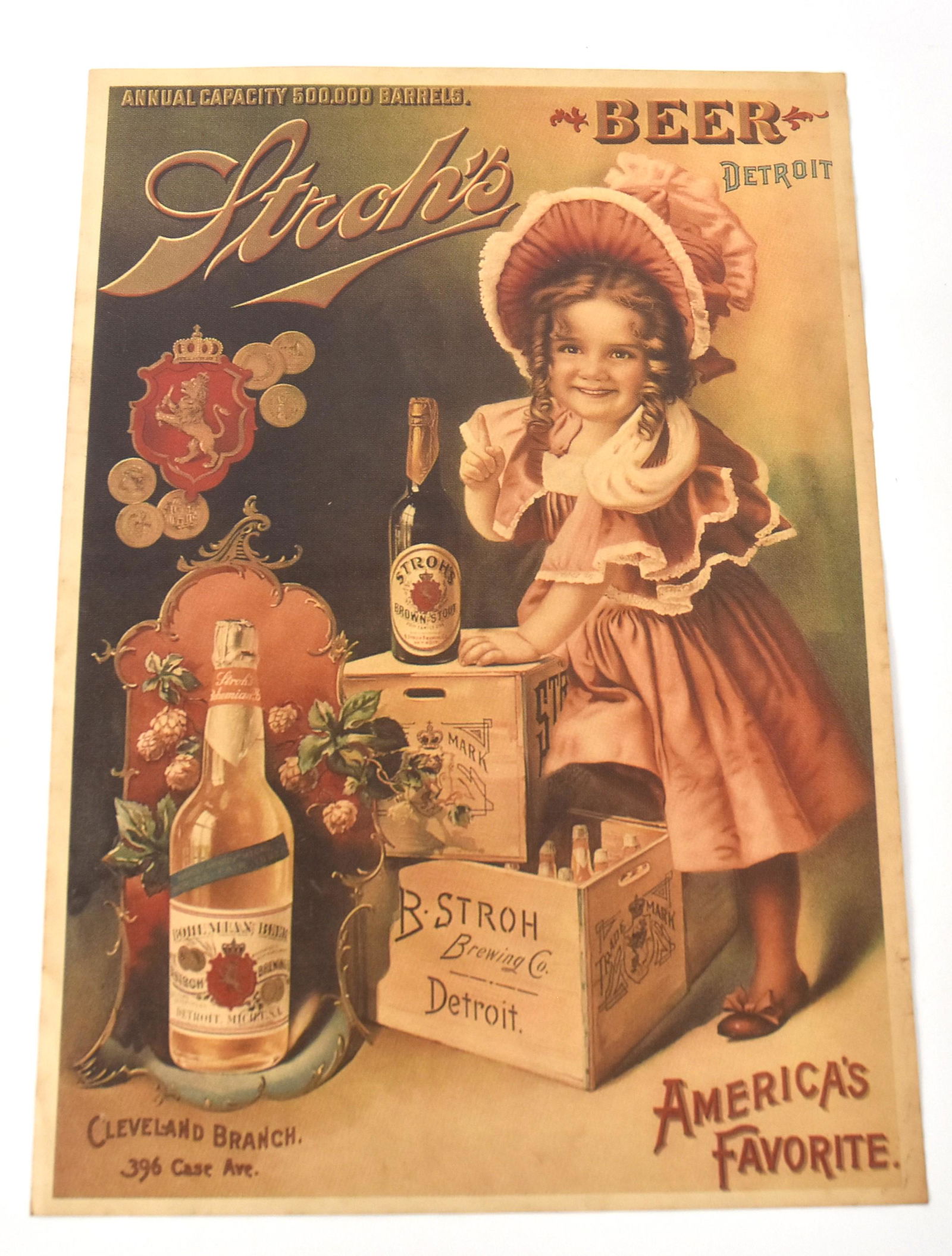 Early Stroh's Beer Lithograph on Paper (1 of 4)