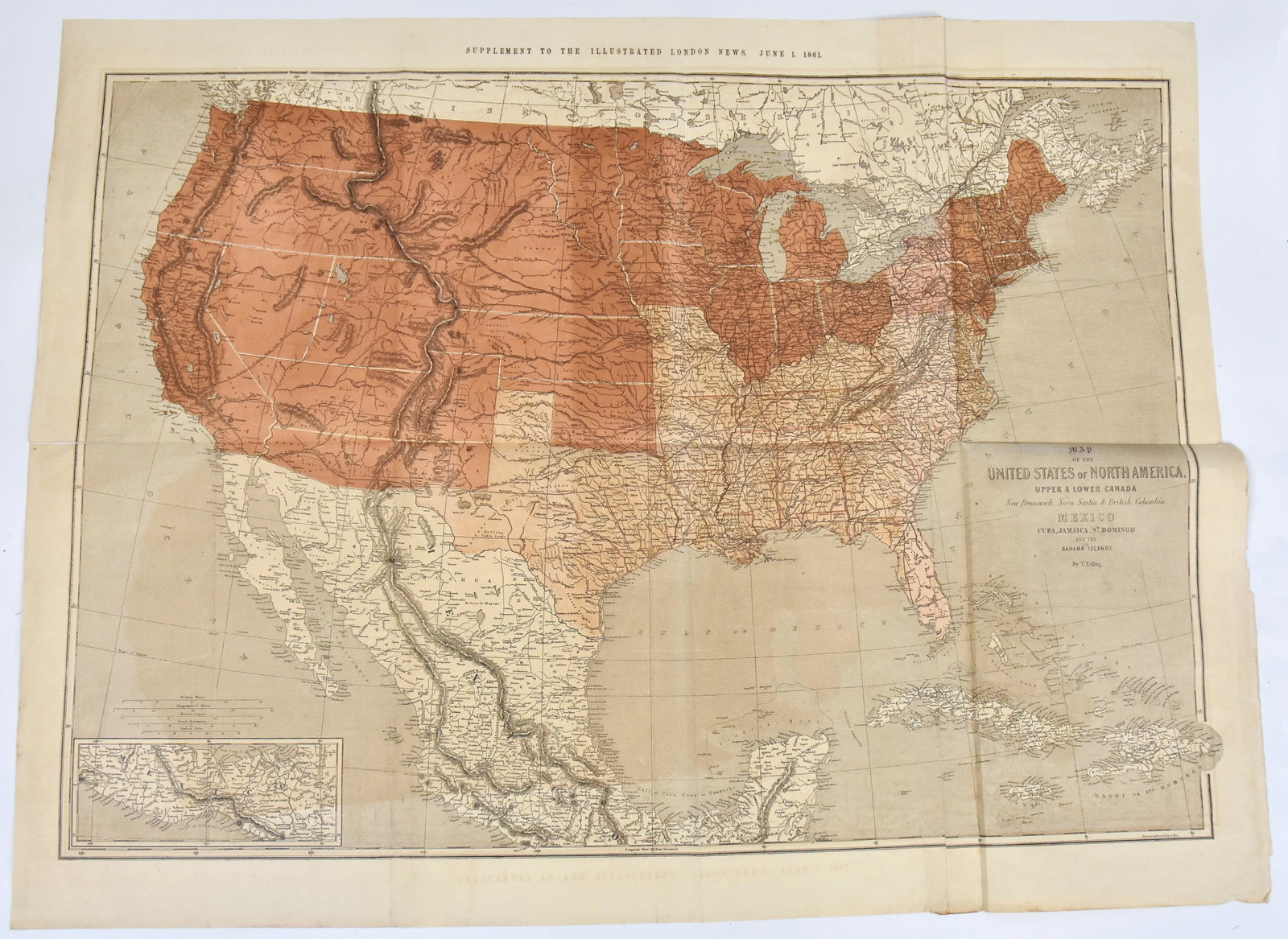 Early Civil War Map of North America (1 of 8)