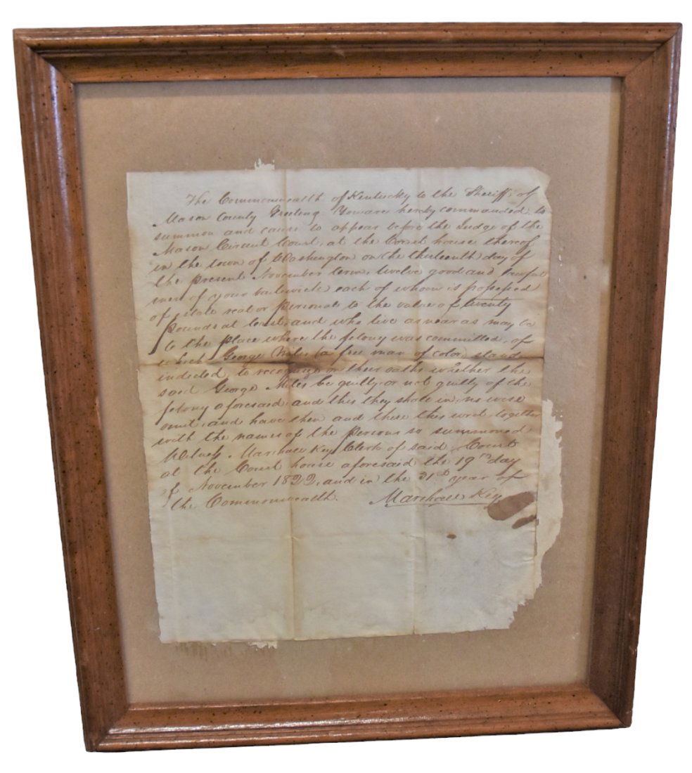 1822 Ms Doc Washington, Ky. For Trial of Free Man of Color (1 of 4)