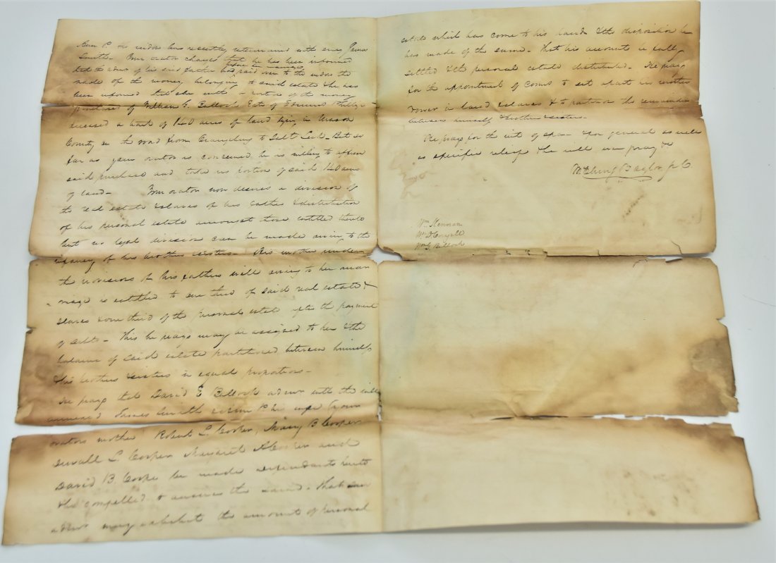 Mason Co. Ky 1843 Court Doc with 12 Named Slaves (1 of 5)