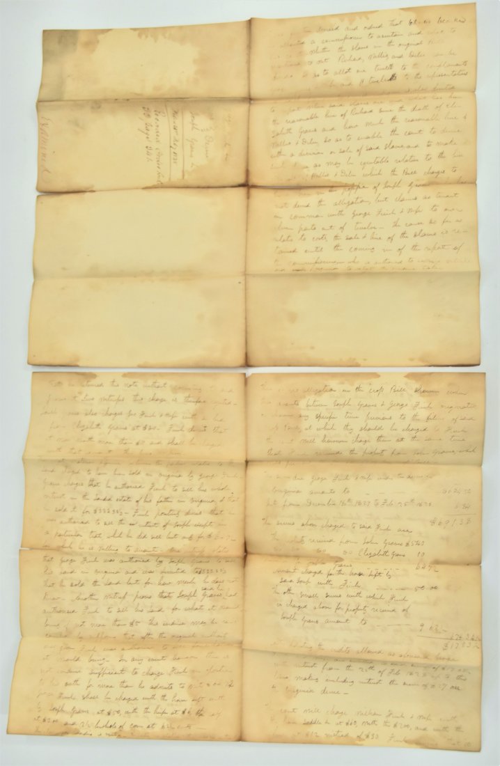 MS Document Wm Finch Vs J. Graves over Ownership of Slaves (1 of 8)
