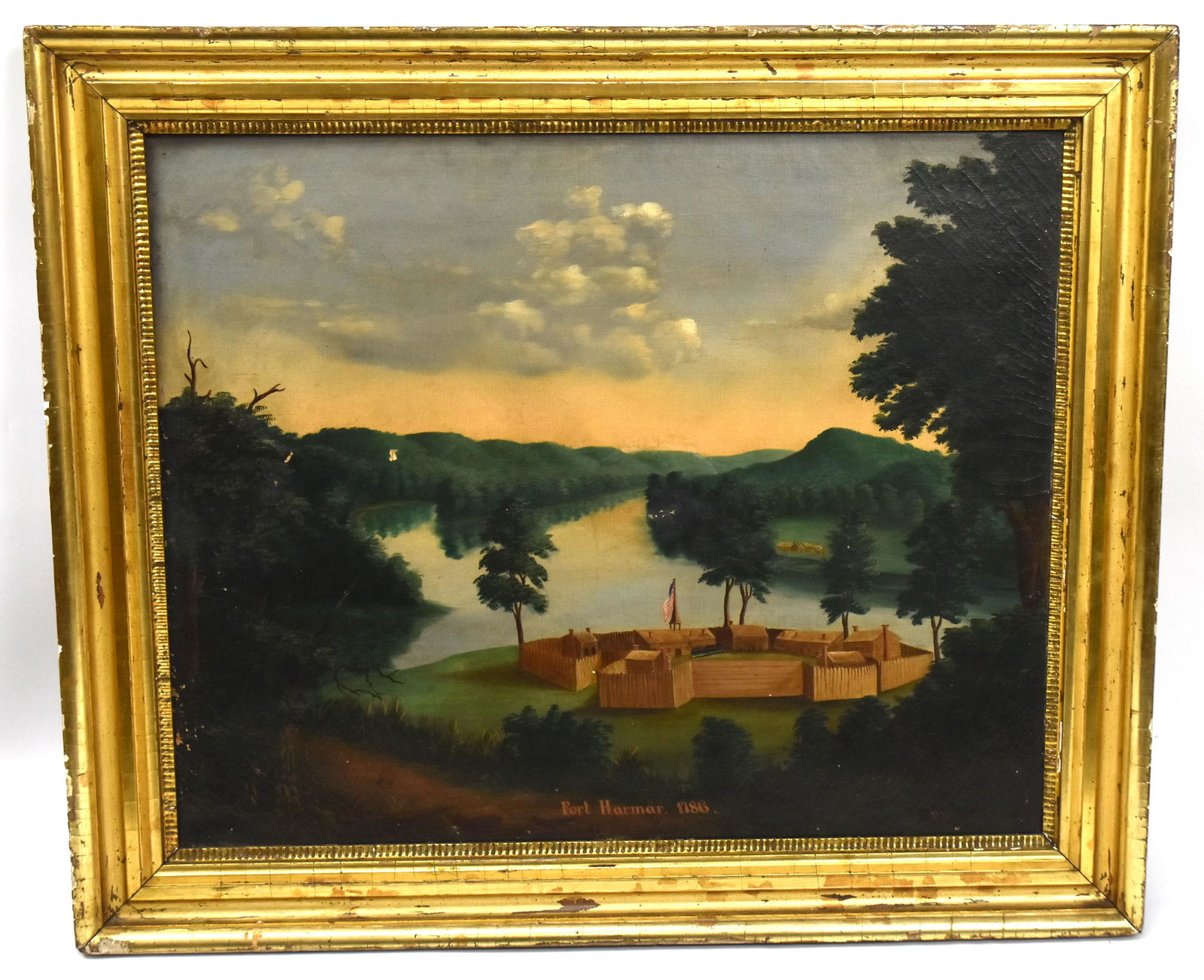 1859 Oil Painting of Ft. Harmar, Ohio (1 of 7)