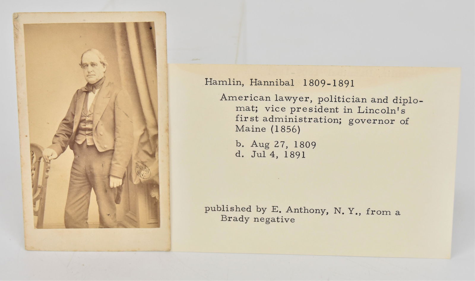 Albumen CDV of Hannibal Hamlin (1 of 3)