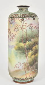 Impressive Galle Tapestry Moonlight Scenic Nippon Vase