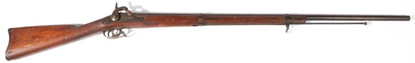 CIVIL WAR ERA SPRINGFIELD MODEL 1861 RIFLE: Small carved "C Fox" on stock. Good condition. 55" long.