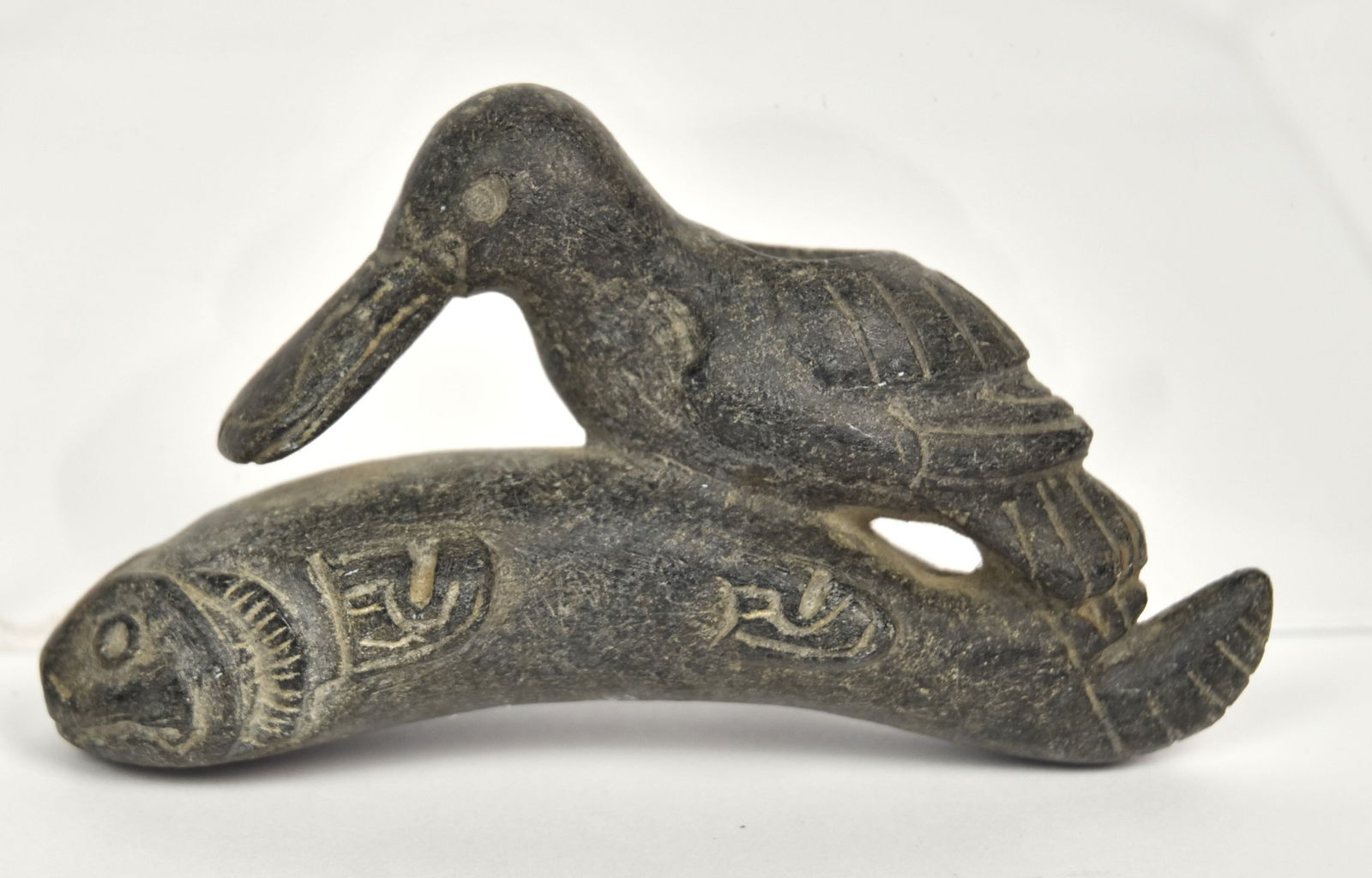 Hand Carved Hopewell Effigy Pipe (1 of 4)