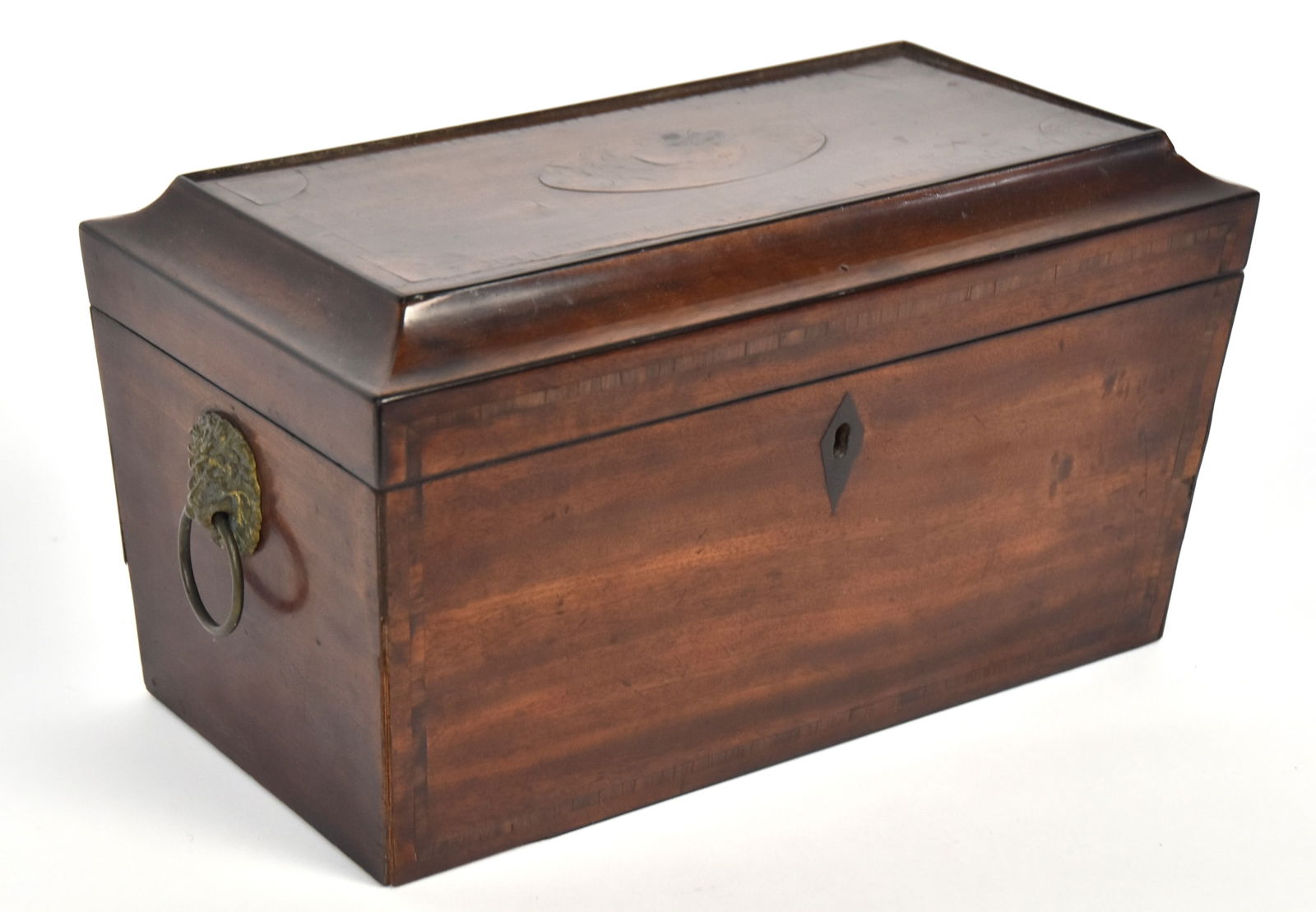 Fine Inlaid Mahogany Tea Caddy (1 of 8)
