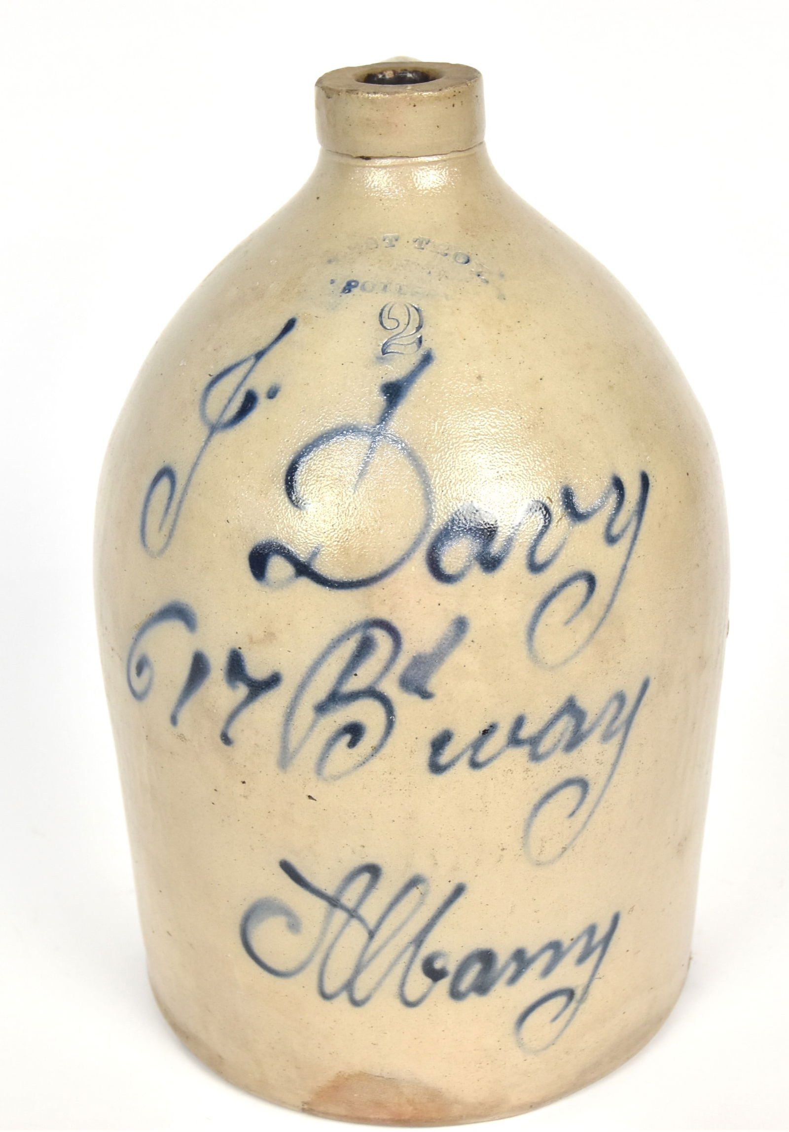West Troy Stoneware Advertising  Jug (1 of 4)