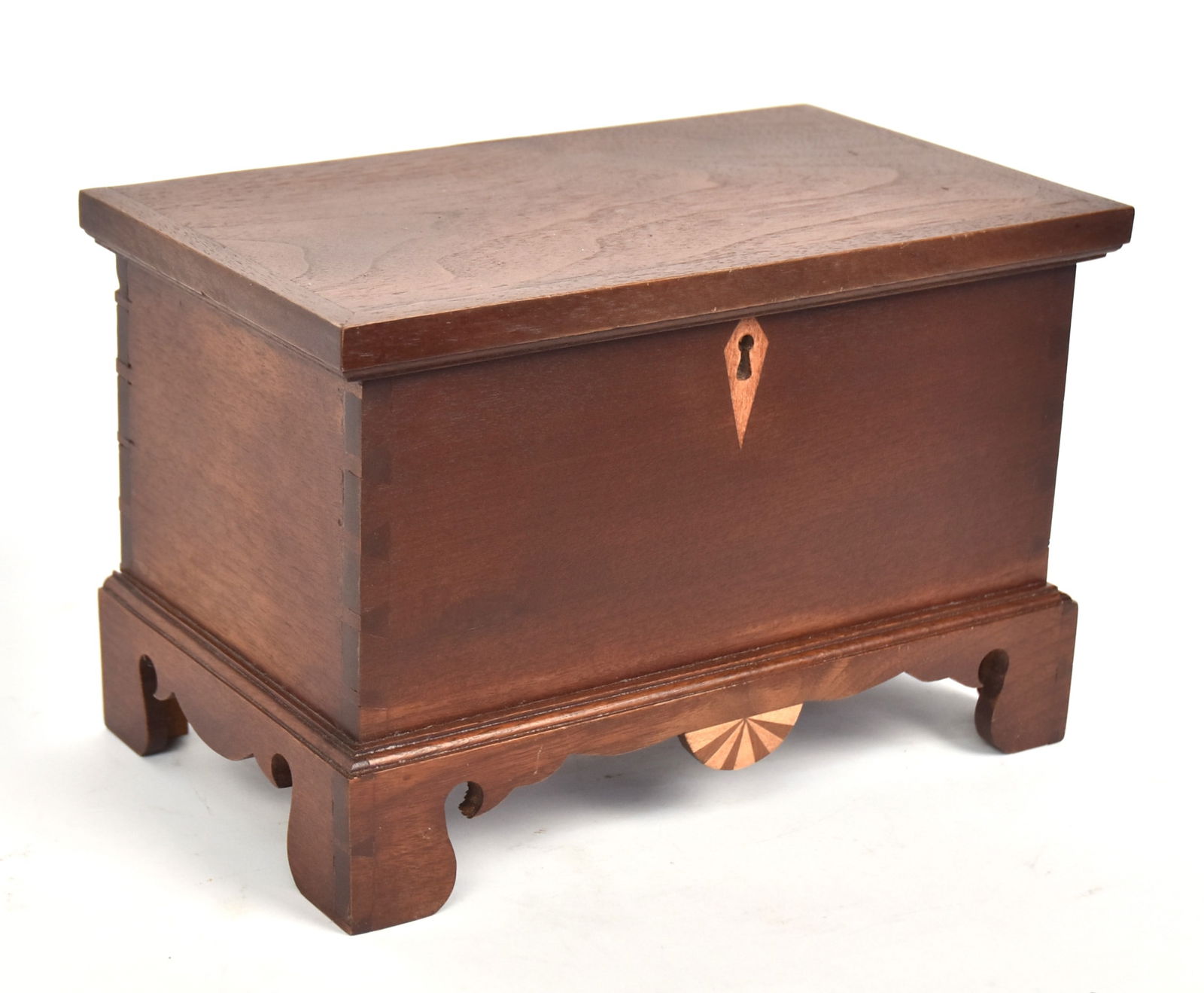 Inlaid Walnut Miniature Chippendale Blanket Chest (1 of 5)